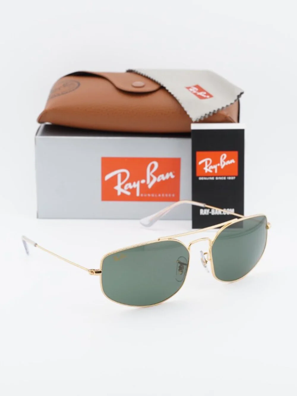 Ray-Ban RB3845 919631 Square Sunglasses - Legend Gold/G-15 Green